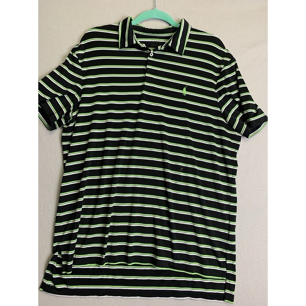 Polo Ralph Lauren Performance Polo Shirt Mens XL Striped Stretch Rugby Golf